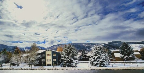 Colorado sky and buildings 