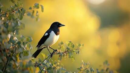 Obraz premium magpie isolated on summer background