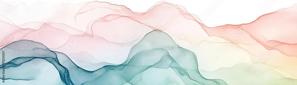 Poster a beautiful abstract background featuring soft flowing waves in pastel colors, perfect for digital d