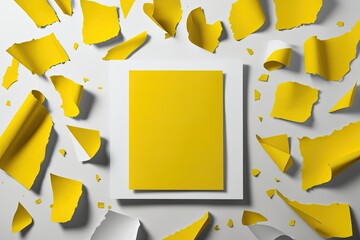 Vibrant Yellow Torn Paper Background for Graphic Design Projects