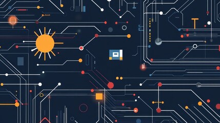 Abstract Circuit Board Illustration