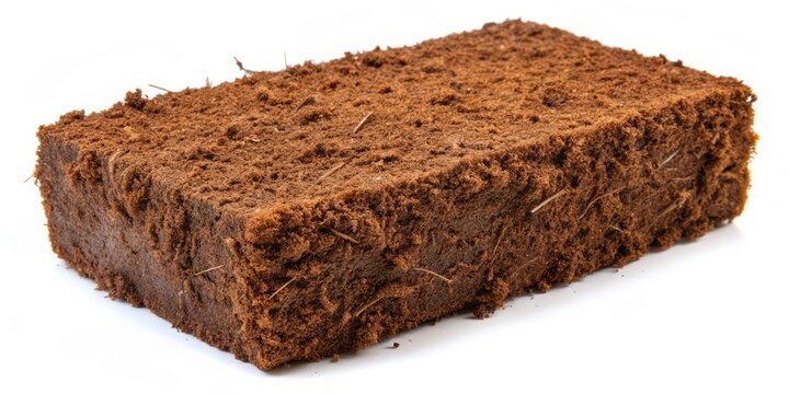 Rich brown fibrous material, coco peat, provides a natural and eco-friendly growing medium for plants, ideal for