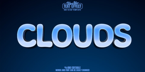 Cloud editable text effect, customizable sky and fluffy 3d font style