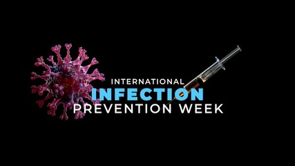 international infection prevention week. virus icon motion.