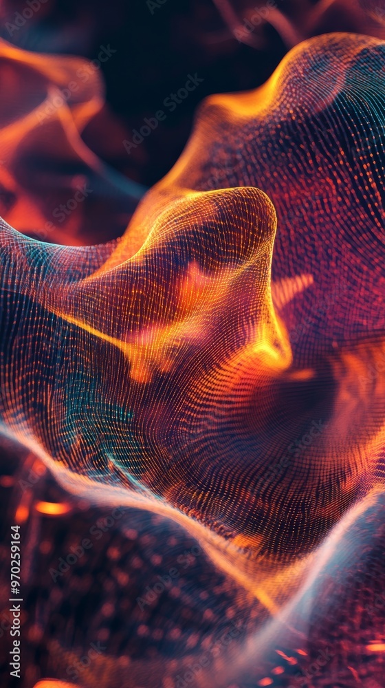 Poster Abstract colorful wave patterns in dynamic motion