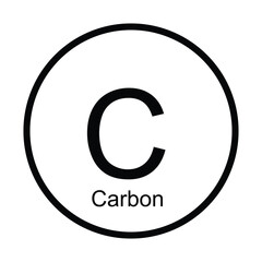carbon element icon periodic table