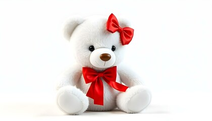teddy bear with red ribbon
