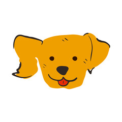 Hand drawn stylized dog head