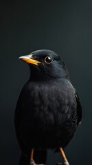 blackbird isolated on paper background