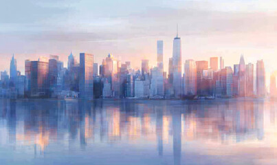 Fototapeta premium city cityscape-generative ai