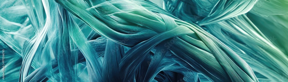Aufkleber Abstract fluid shapes in teal and aqua tones create a mesmerizing background. Ideal for modern design and artistic projects.