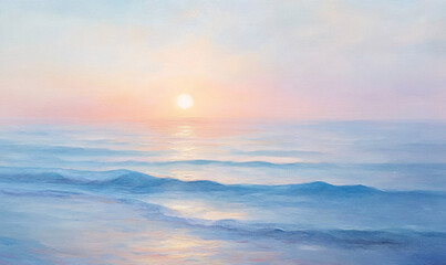 sunset in the sea-generative ai