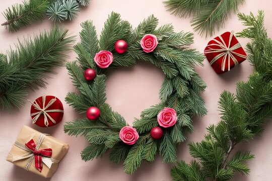 Delightful Holiday Decor Ideas Using Cedar Boughs Rosy Accents and Joyful Bundles on Soft Textures