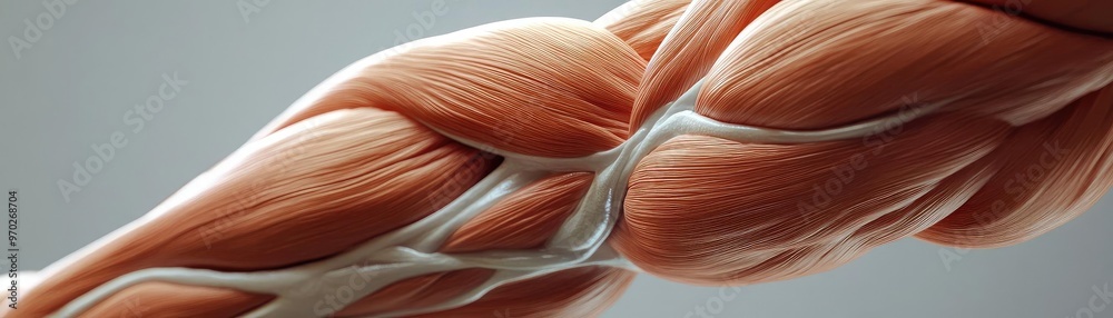 Poster close-up of muscular tissue showcasing detailed anatomy and texture in a realistic representation of