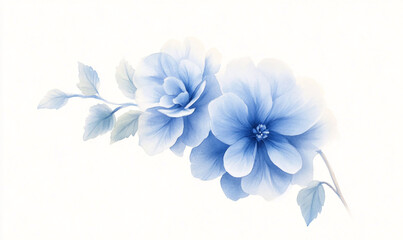 Naklejka premium water color blue flower isolated on white background-generative ai