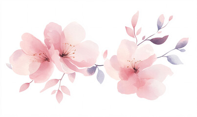 blossom isolated on white-generative ai