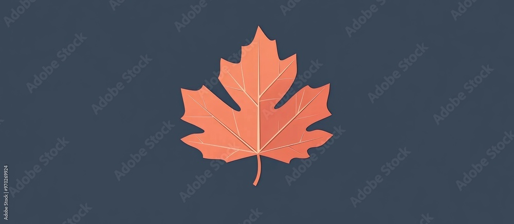 Wall mural red maple leaf isolated autumn foliage cutout ai generated