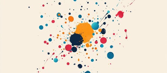 Abstract Paint Splatter With Colorful Paint Drops Explosion