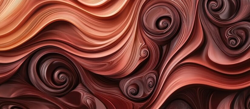Surreal chocolate 2d background featuring imaginative illusions ideal for artistic designs A modern psychedelic op art with a kaleidoscopic effect creating a captivating visual experience