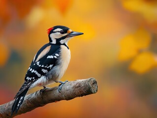 Obraz premium woodpecker isolated on colorful background