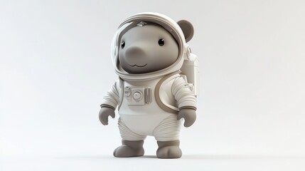 A cute bear character in an astronaut suit, ready for space exploration.