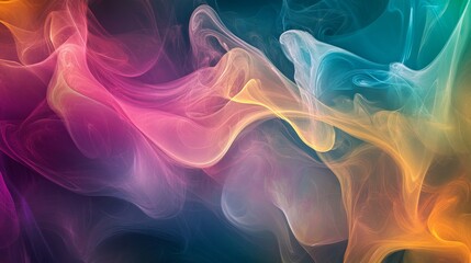 Obraz premium Colorful abstract smoke pattern on dark background