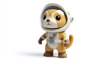Fototapeta premium A cute cartoon animal in a space helmet, ready for an adventure.
