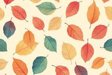 Beautifully vibrant autumn or fall leaves design showcasing stunning orange, red, and yellow hues on a light background