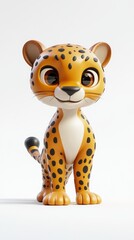A cute cartoon leopard character with a friendly expression and vibrant spots.