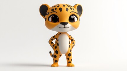A cute cartoon leopard character with a friendly expression, designed for children?s content.