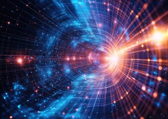 Fototapeta premium Visually captivating backdrop featuring conceptual grids curves and fractal elements ideal for layouts related to physics mathematics technology science and education