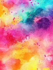 Colorful Watercolor Banner with Grunge Fashion Elements Abstract Illustration in Bright Tones with a Vibrant Tie Dye Effect Artistic and Eye Catching Design