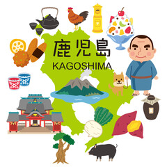 鹿児島　旅行　観光名所　名産品　素材