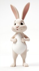 A cute cartoon rabbit standing upright with a friendly expression.