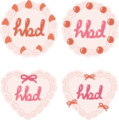 생일 케이크 생크림 장식 탑뷰