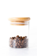 Aromatic flavorful Roasted Specialty Coffee Beans on white Background