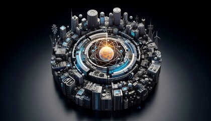 Urban Ecosystem: A Circular City with a Central Atom