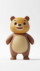 A cute, cartoonish bear figure with a friendly expression, designed for playful appeal.