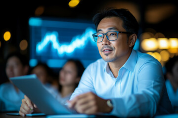 Financial Advisor Presenting Data in Meeting