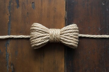 Closeup Vintage Braided Bow Twine Decoration for Rustic Charm