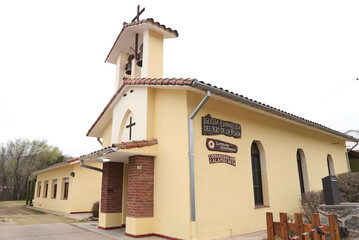 Exterior view of the Evangelical Church of the River Plate in Villa General Belgrano, Cordoba, Argentina