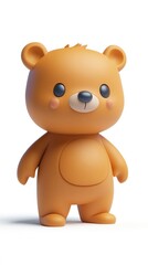 Naklejka premium A cute, stylized bear figure designed for toys or decorations.
