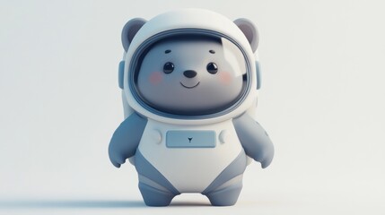 Cute bear in a spacesuit, designed for a playful, imaginative context.