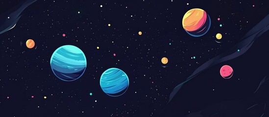 Planets Of The Solar System In A Starry Cosmos Space Theme