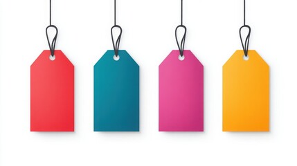 Black Friday discount tags, bold and modern design, vibrant colors, vector illustration, isolated on white background