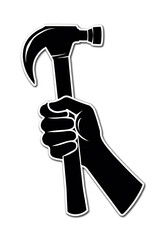 Construction Tool Silhouette: Claw Hammer for DIY Projects 