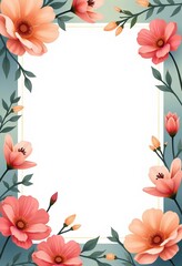 Obraz premium Colorful Floral Frames: Perfect for Text or Photo Overlays