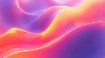 Obraz premium Abstract Iridescent Fluid Neon Curved Wave In Motion 3D Background With Empty Space