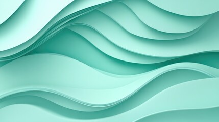 Abstract Mint Green 3D Wallpaper Background Abstract 3D Green Wave Wallpaper Or Banner Modern Textured Background With Colors