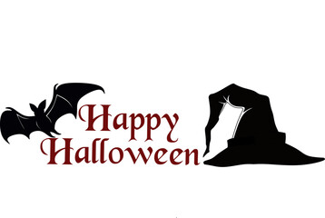 Fototapeta premium happy Halloween silhouette design vector,halloween party invitation card, design for template and poster background 